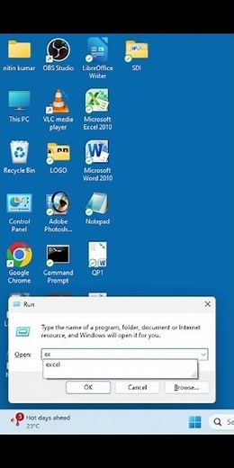 How to Open Excel using Run Command! 🚀 Excel Shortcut Trick #Shorts #nitinsir #sdi #viral