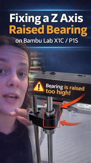 NerdMatter3D on Instagram: "If your Bambu Lab X1C or P1S is suddenly throwing Z-axis homing errors, this might be the reason. This printer had a raised Z-axis bearing that was preventing proper homing and causing repeatable errors. In this video, I walk through how to identify the issue and fix it so the printer can home correctly again. It’s a longer video, but if you’re troubleshooting a stubborn Z issue, this one’s worth the watch. 🛠️ X1C / P1S troubleshooting ⚙️ Mechanical fix, no firmware 