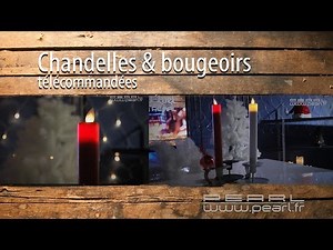 CHANDELLE LED cire rouge ou blanche + BOUGEOIR noir, argent ou dorée - bougie noël - [PEARLTV.FR]