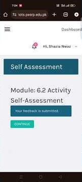 Module 6.2 activity self- assessment