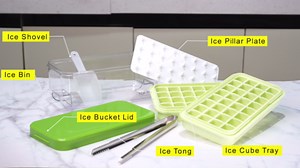 Ice Cube Tray with Lid and Bin, 64 Pcs Mini Ice Cube Trays with Scoop and Tongs, Ice Maker for Small Freezer, Kitchen Gadgets and Apartment Essentials, Easy-Release & Stackable