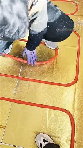 Fast & Perfect Floor Heating Install! 🌡️⚙️ #shorts #plumbing