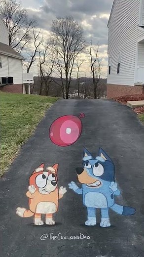CHALK BLUEY AND BINGO by chalkingdad | Bluey