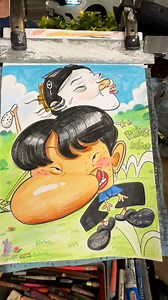 Nice couple from Korea on their honeymoon #funny #art #hawaii | Caricature Party