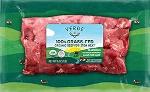 Verde Farms, Beef Stew Meat, Organic, Grass-Fed, 1 lb