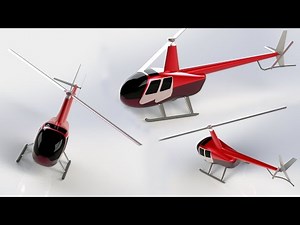Robinson R44 Helicopter Model, Design With SolidWorks Software " Free File for download"