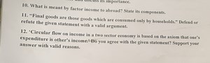 10. What is meant by factor income to abroad? State its compone... | Filo