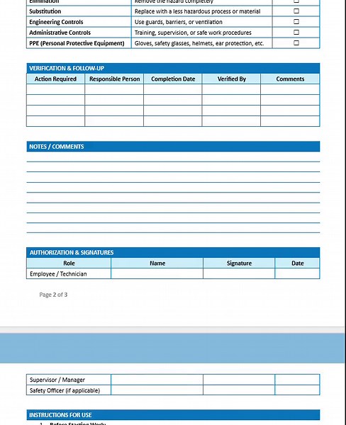 Job Hazard Assessment Form Editable and Printable Template, Handyman Services, Home Services Provider, Property Repair and Maintenance - Etsy