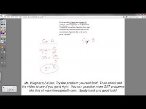 SAT Math - Question #36 (Miles Per Gallon Problems)