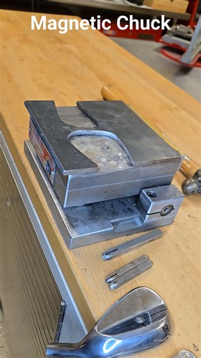 Jeff Sheets on Instagram: "Here is a homemade fixture to hold irons and wedges for stamping. It utilizes a magnetic chuck and a face template. Works really well! #golfclubmakers #golfmechanix #customwedges #customstamping #golfart #golfartist #golfing #clubmaking #golfclub #golfclubs #clubfitting #golfclubfitting #golfclubmaking #clubmaking #clubassembly #golfreels #golfvideo #golfreel #golfvideos #golf #golfaddiction #golfaddicts #golfer #golfequipment #golfinstagram #golfinsta #golfclubs #club