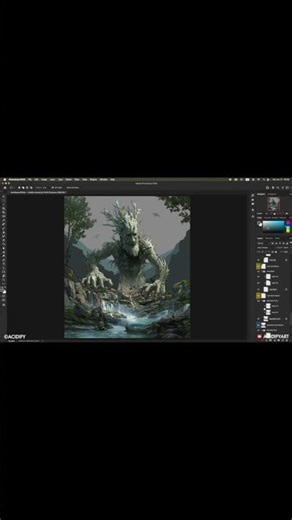 Earthbound Deity - Acidify Art (Tree Creature Concept) Layer Breakdown #photoshop #digitalart