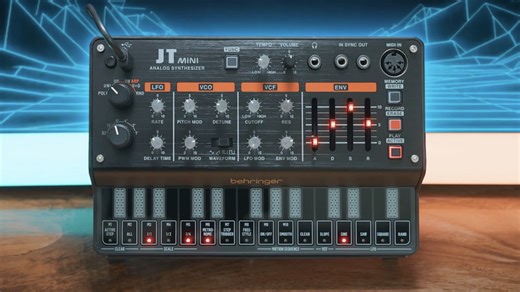 Behringer says it's squeezed the sound of a Roland Jupiter-8 into a $99 portable package with the JT Mini analogue synth