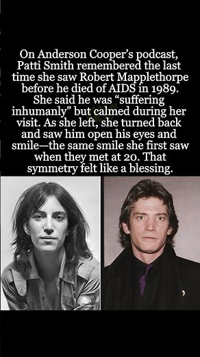 Patti Smith Recalls Robert Mapplethorpe’s Final Smile “It Was Like a Blessing” #PattiSmith