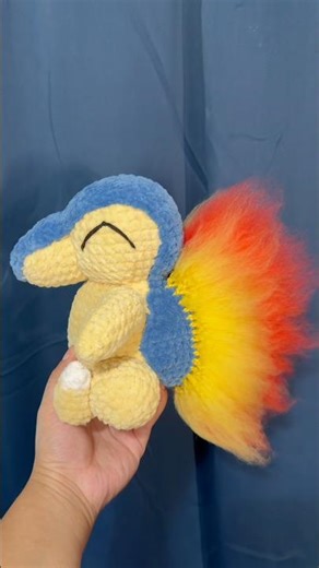 Crochet Cyndaquil! 💙🔥#crochet#yarn#amigurumi#plushies#smallbusiness#art#artist#pokemon#hobby#games