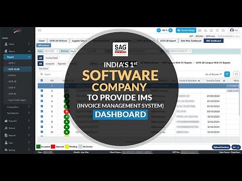 New Gen GST Invoice Management System (IMS) Dashboard for Taxpayers | SAG Infotech