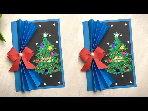 Beautiful handmade paper Christmas card step by step 🎄 Merry Christmas Card (DIY)