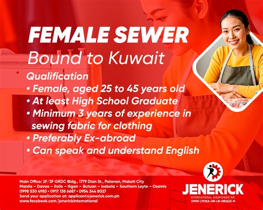 16K views · 21 reactions | URGENT HIRING: FEMALE SEWER  Bound to...