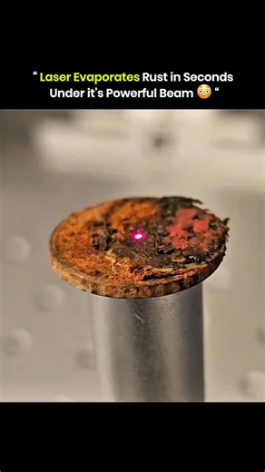 explains_.everything on Instagram: "A laser beam removes rust in seconds. The high energy pulses hit the surface and vaporize the oxide layer while leaving the base metal untouched. This process avoids harsh chemicals and abrasive grinding. Laser rust removal works on iron, steel, and other metals. It is used in automotive repair, ship maintenance, and restoration of historical machinery. You get clean bare metal with less waste and lower maintenance costs. . . via : @vilalaseroficial . . . . #l