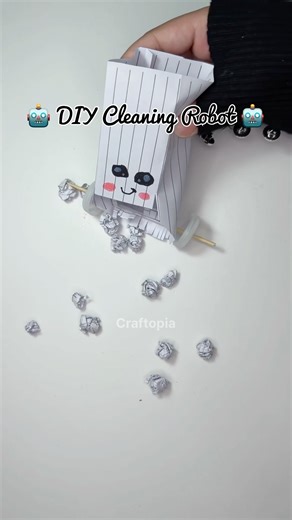 DIY Trash Cleaning Robot 🤖 #DIY #diycrafts #craft #cutecrafts #cute #thingstodo #craftopia