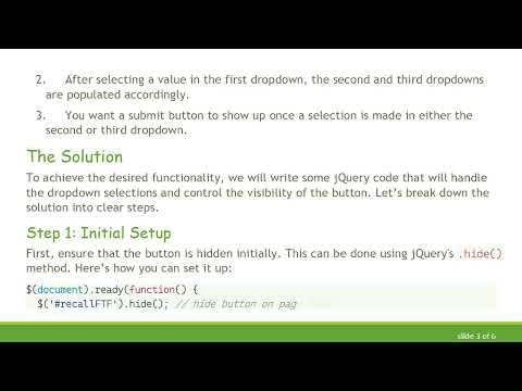 How to Hide and Show a Button Based on Dropdown Selection with jQuery