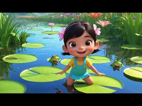 Seven Little Frogs 🐸 Lily Pad Jump Challenge 🌿 | Fun Counting Song for Kids | Playful Pond Nursery
