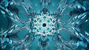 Fractal tree branching outwards. A central point grows organic branches in an kaleidoscopic fractal pattern, shifting from one geometric form to another. Abstract texture, kaleidoscope.