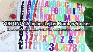 8 Sheets 1.5 Inch Letter Number Stickers,576 Pieces Adhesive Alphabet Sticker Letters Decals for Scrapbooking Mailbox Poster & Notice Board - White