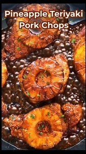 🍍 Pineapple Teriyaki Pork Chops Juicy pork chops smothered in a sticky homemade teriyaki sauce and topped with sweet grilled pineapple. Easy, flavorful, and perfect for weeknight dinners or summer cookouts. 📝 Ingredients For the Pork Boneless pork chops Pineapple slices For the Sauce Coconut aminos or low-sodium soy sauce Honey Rice vinegar Water Ground ginger Arrowroot starch 👩‍🍳 How to Make Pineapple Teriyaki Pork Chops Whisk together sauce ingredients in a large bowl. Add pork chops and c