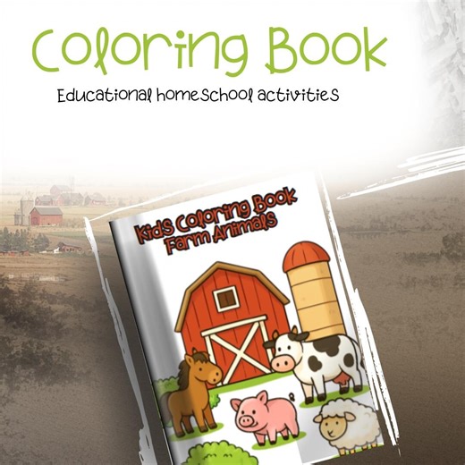 Farm Animals Coloring Book for Kids – Toddler Activity Pages (digital Download) - Etsy