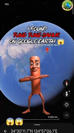 😨I found Tung Tung Sahur in Real Life On Google Earth and Google Maps!#googleearth​ ​#shorts #short