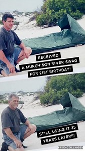 Well this is pretty special! A lady called in today to get a bag for one of her staff anyway, while she was here she was telling me how her sons have both got our swags (and will be getting our bags for their next birthdays...) and her husband was actually given one of our swags when he was 21. I think she said he is 56 now so that would make his swag about 35 years old and still going strong! So, it's not a bad recommendation and if you are looking for a swag that's made to last a lifetime or t