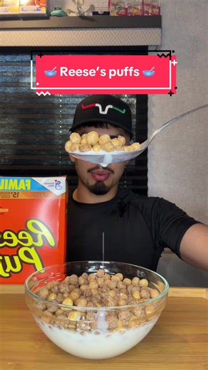 Enjoying Reese’s Puffs Cereal Mukbang Experience