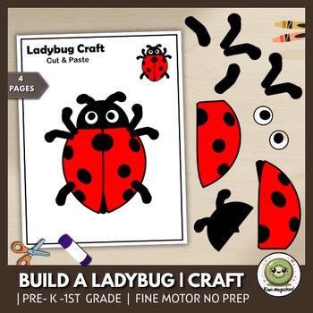 Little Lucky Ladybug Craft | Spring Garden & Insects | Cut & Paste Art