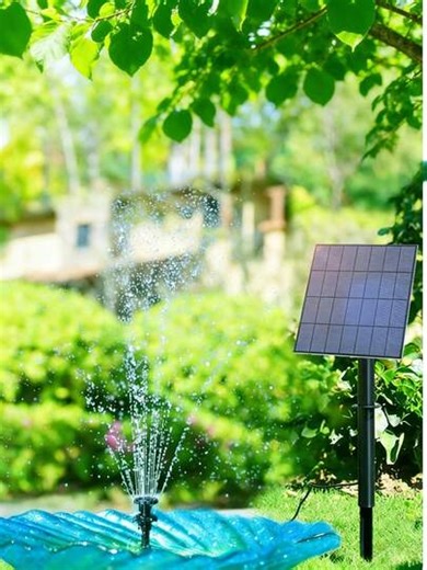 3.5W Solar Fountain Pump, DIY Solar Panel Fountain With 4.9FT Water Pipe Pump With 16 Nozzles Sprays Elegant Water Feature For Bird Bath,Garden Stuff,Fuente De Agua Para Jardín,Outdoor Water Fountain,Solar Water Fountain Outdoor,Gardening Supplies | SHEIN
