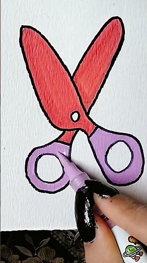 ✂️ How to Draw Scissors | Easy Drawing for Kids | Step by Step Coloring 🎨