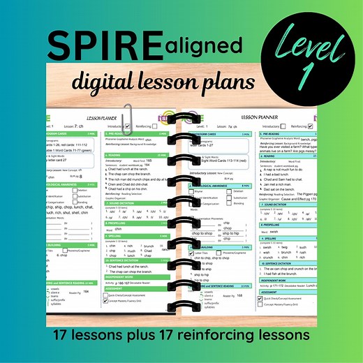 SPIRE Aligned Lesson Plans for Level 1 - Etsy