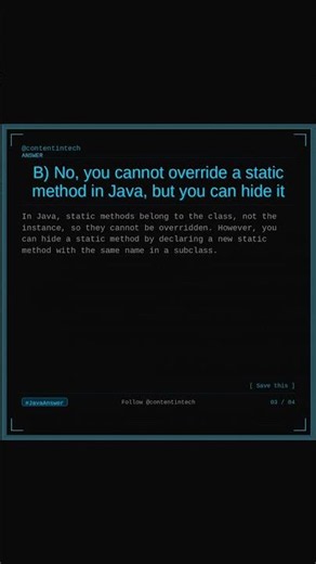 Can you override a static method in Java?