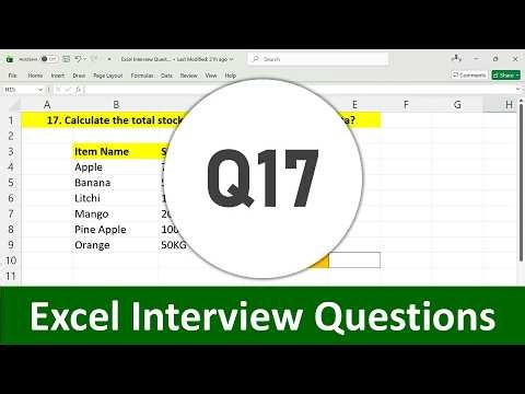 17 - Excel Interview Questions and Answers | Top Excel Questions for Jobs