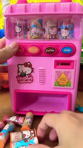 🎂ASMR MOST SATISFYING TO PLAY HELLO KITTY DRINKS MACHINE 🎂 #viral #trending #ytshorts #viral