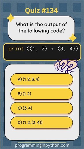 Python Quiz 134 - What's the Answer? - Quiz #134 #python #shorts #quiz #codingchallenge