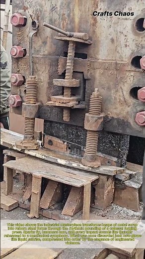 Recycling Scrap Metal with a Forging Press: Watch this Gigantic Screw Press Crush Red-Hot Steel!
