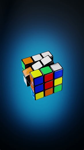 Rubik's cube twisting in a continuous loop | 3D animation | endless rubik's cube loop animation