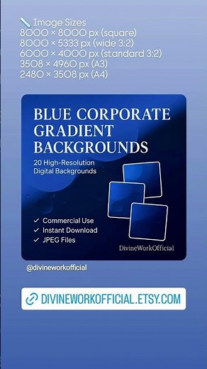 20 Blue Corporate Gradient Backgrounds for Business, Branding, Presentations & Web Design.