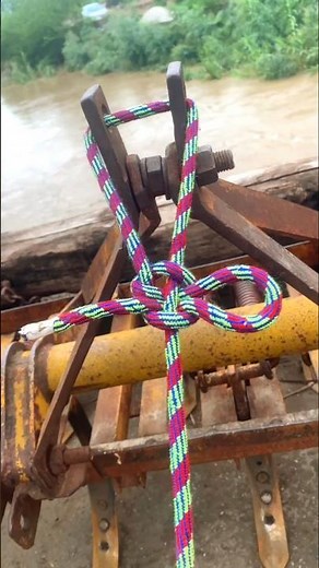 Double loop lock hitch for strong anchor knot/#howto#rope#shortviral