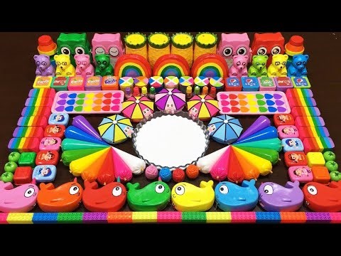 SATISFYING WITH CLAY PIPING BAG & FOAM SLIME and GLITTER|Mixing Random Things Into GLOSSY Slime