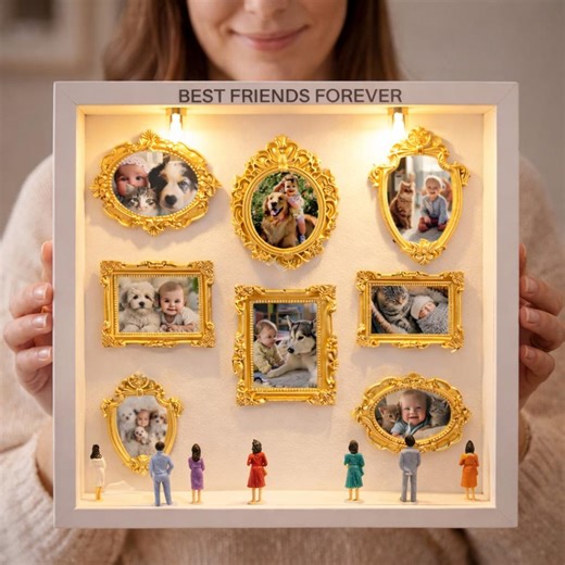 Personalized DIY Mini Museum Silhouette Box, Best Friends Forever Photo Shadow Box, Lighted Display Frame Bestie Gift - Etsy Canada