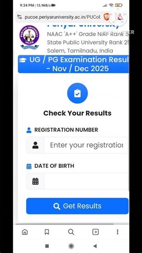 Periyar University NOV 2025 Exam Result Website Now Working!!