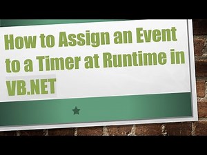 How to Assign an Event to a Timer at Runtime in VB.NET
