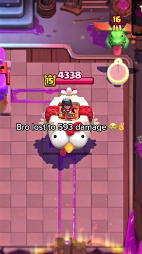 Bro lost to 593 damage😭✌️#clashroyale | 500 damage