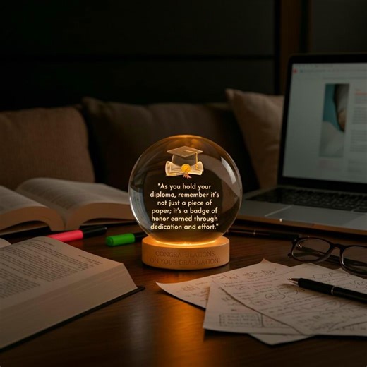 Inspirational Graduation Crystal Ball Night Light, Custom Scholar Gift for Graduate, 3D Engraved Graduation Cap Lamp, Badge of Honor Gift - Etsy
